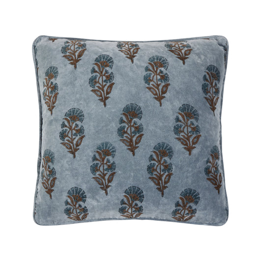 Block Print Vel Mughal Flower Pillow