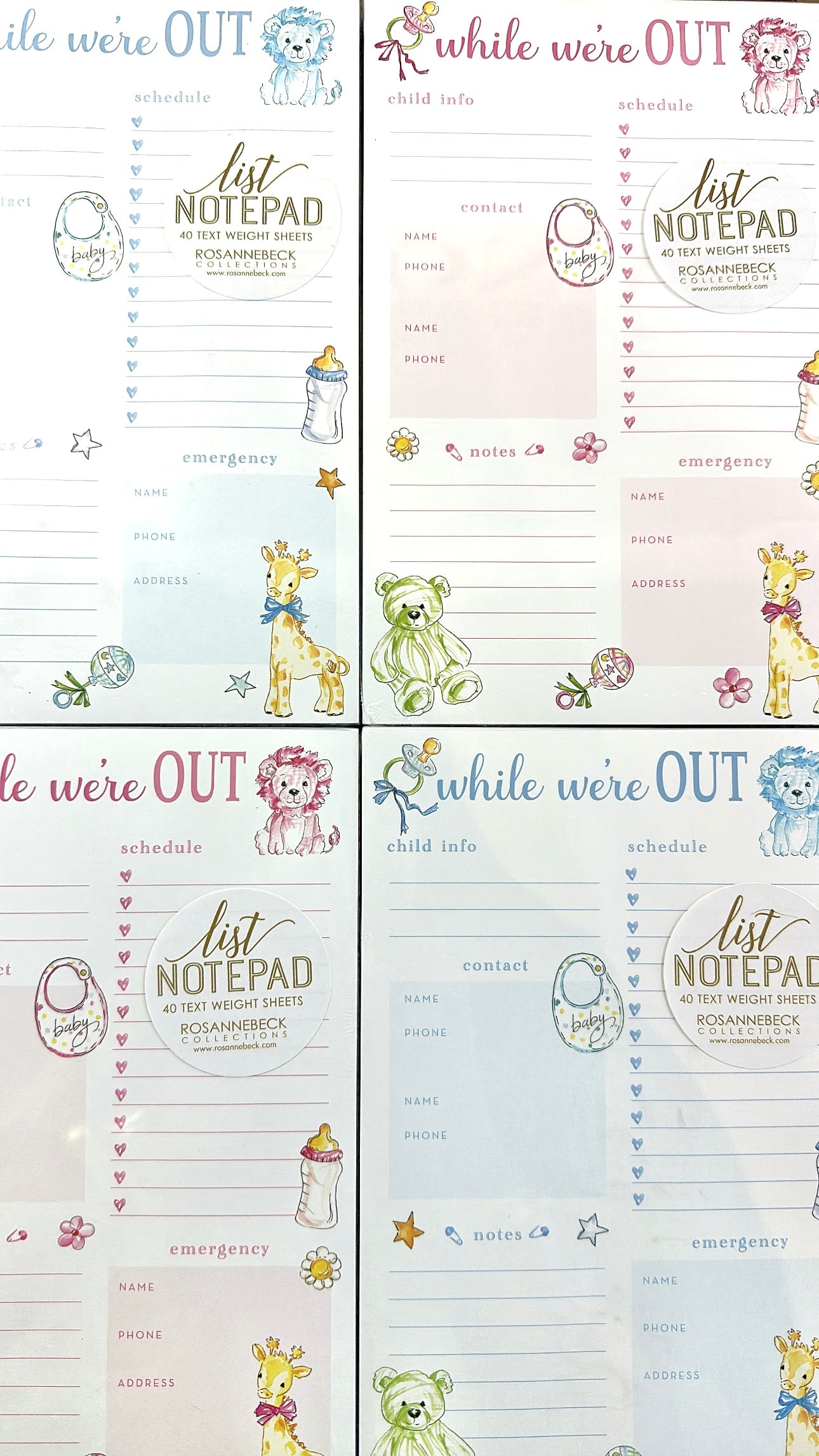 Large Notepad While We're Out Babysitter