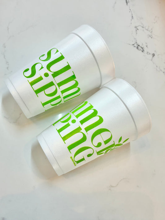 Summer Sipping Styrofoam Cups
