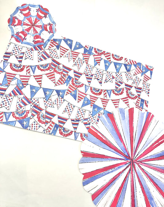 Patriotic Bunting and Banners placemats