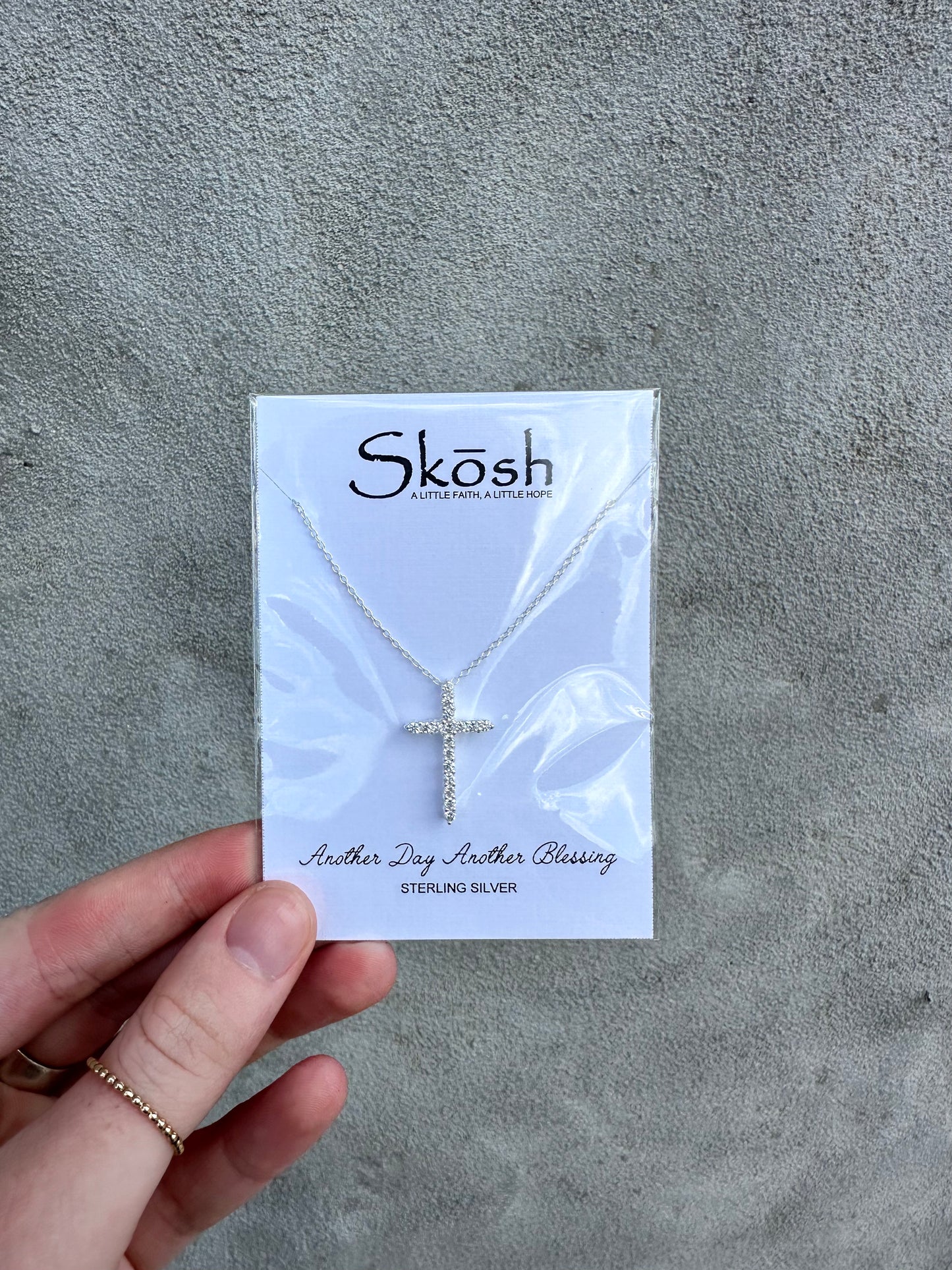 Large Cross CZ Necklace
