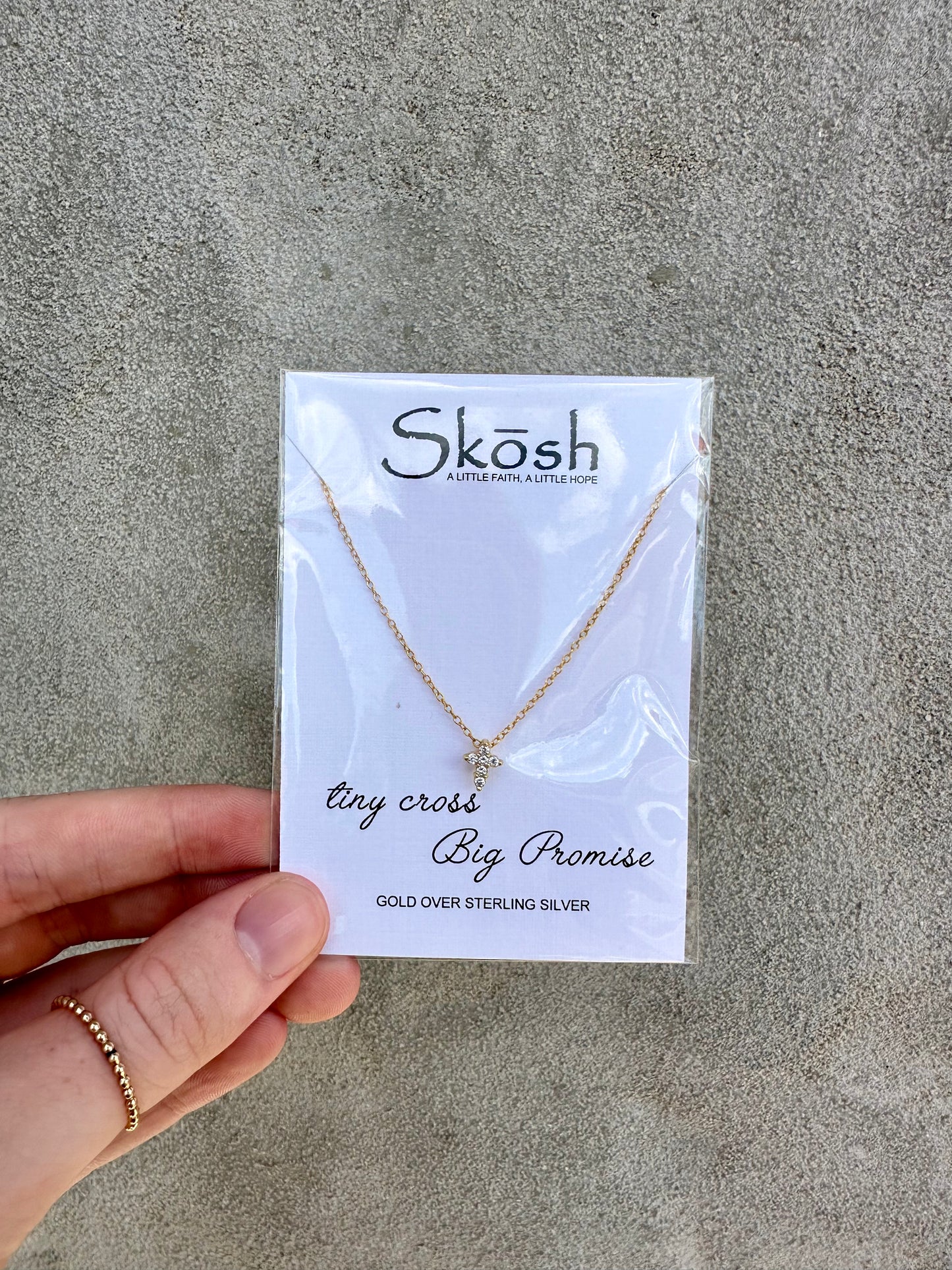 Mini CZ Cross Necklace