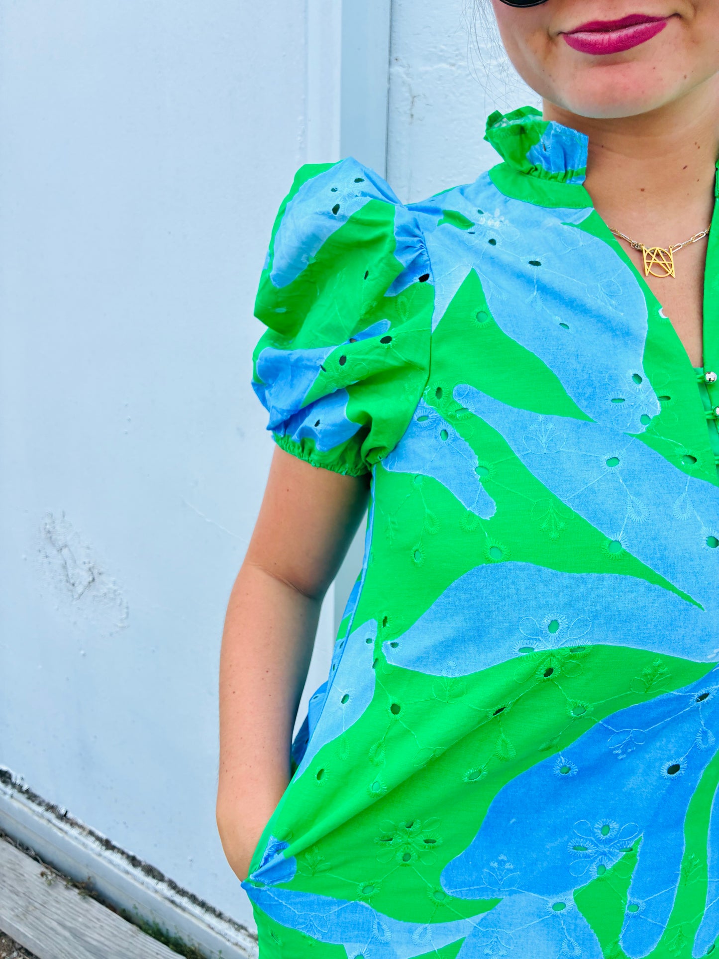 Palmer Blue/ Green Maxi Dress