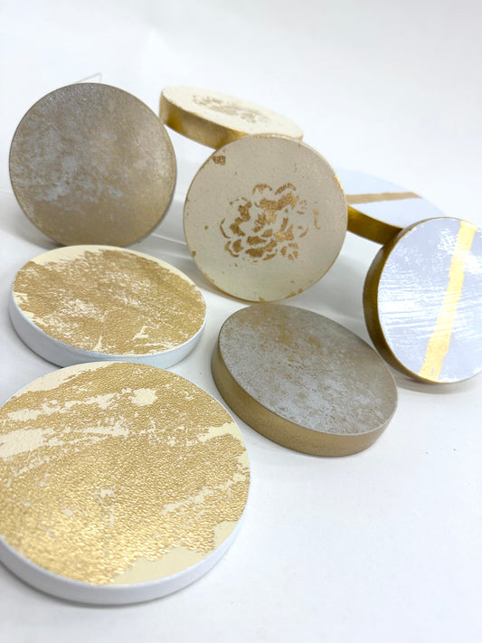Gold Leaf Stroke Coasters (Set of 2)