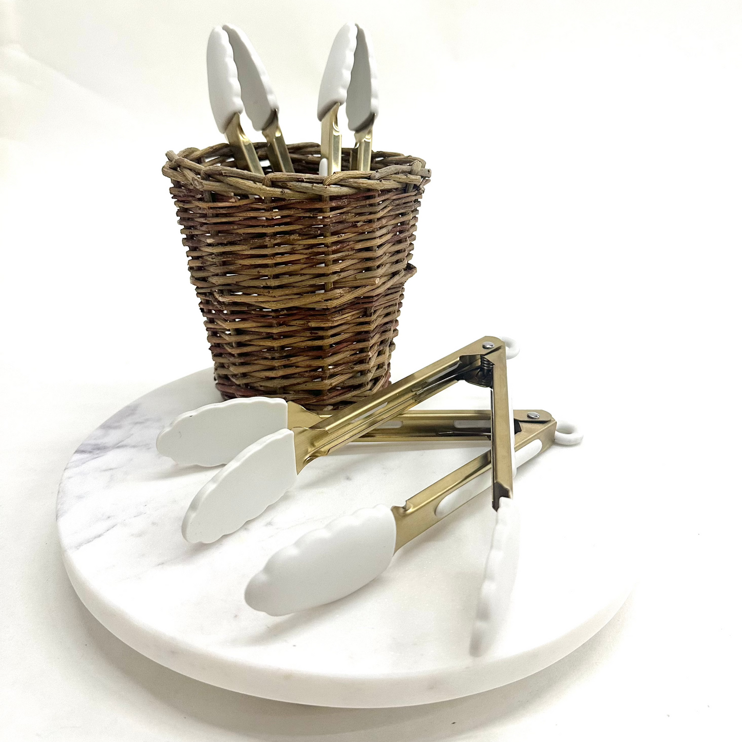 Marble Circle Trivets w/ Gold Feet