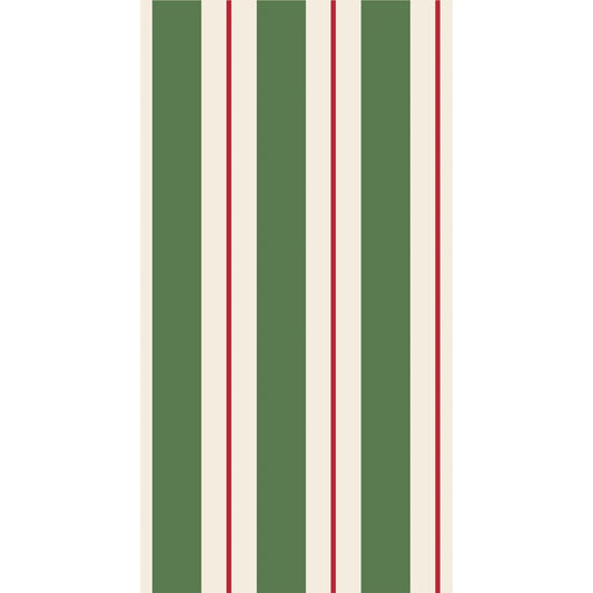 Green & Red Awning Stripe Guest Towel