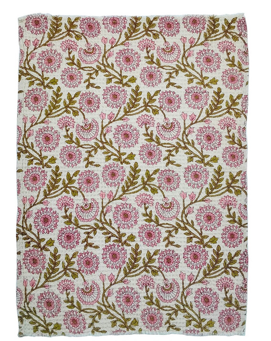 Botanical Print Cotton Throw