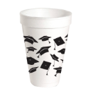 Flying Graduation Caps Styrofoam Cups