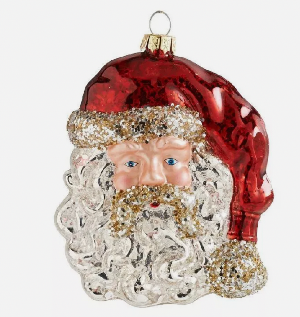 Glass Santa Hat Ornament