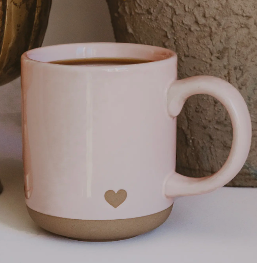 Pink Stoneware Coffee Mug