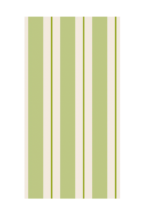 Green Awning Stripe Guest Napkins
