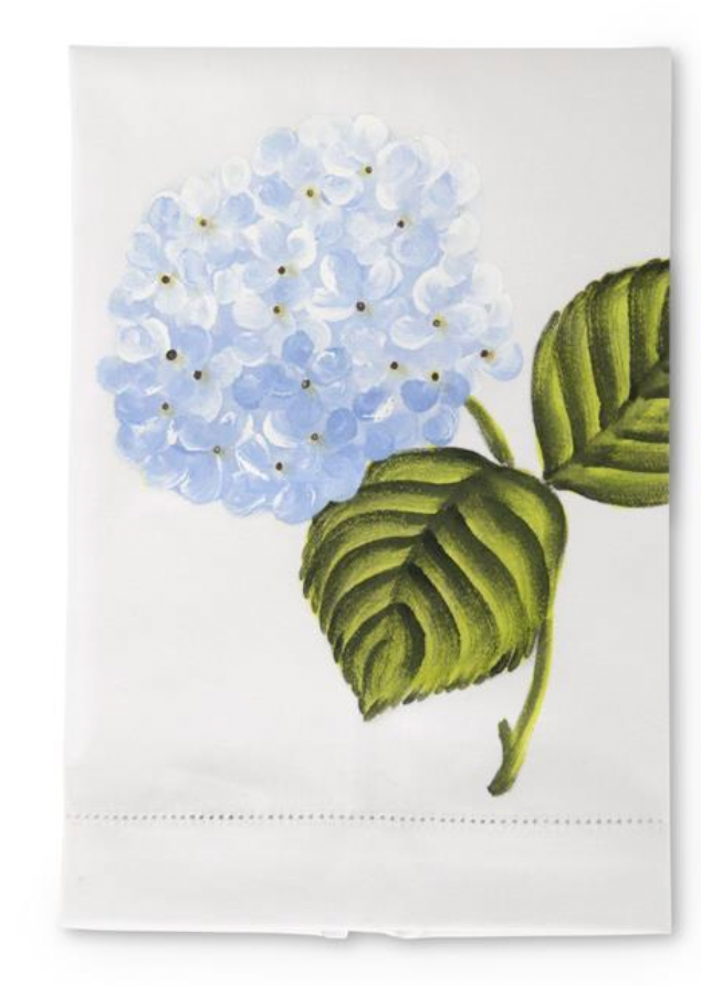 Hydrangea Hand-painted Cotton Guest Towels