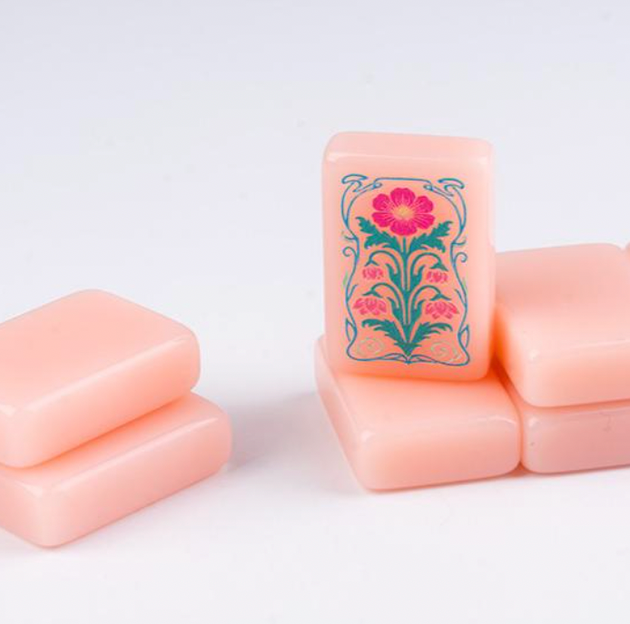 Peachy Florals Mahjong Tiles