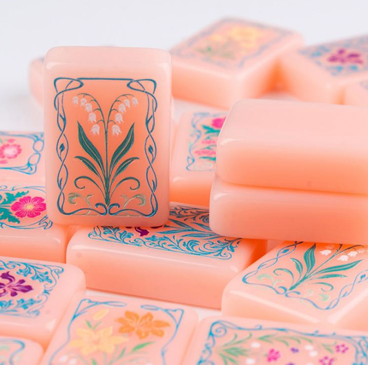 Peachy Florals Mahjong Tiles