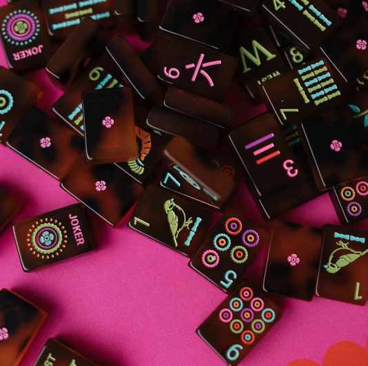 Neon Tortoise Mahjong Tiles