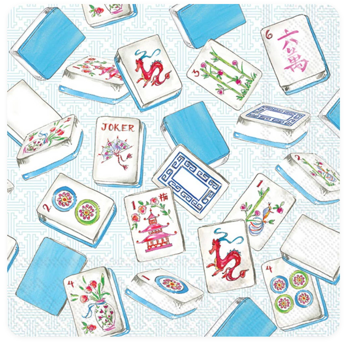 Mahjong Allover Cocktail Napkins
