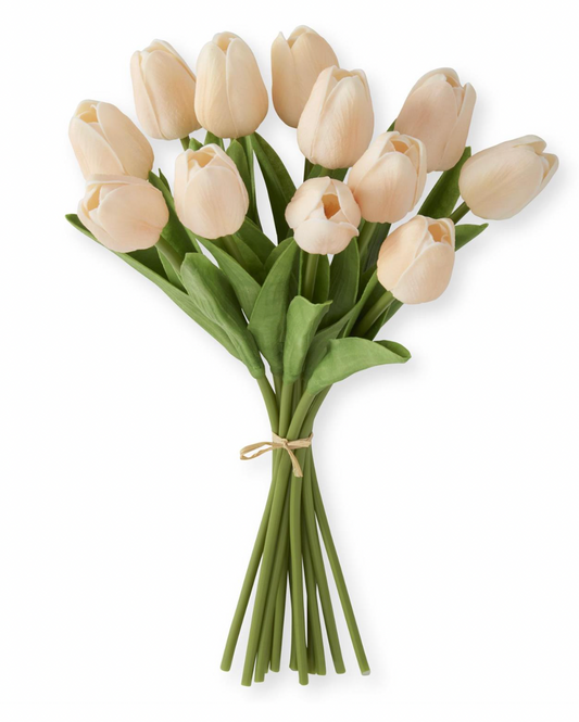 Peach Real Touch Mini Tulip Bundle 13" (12 Stems)
