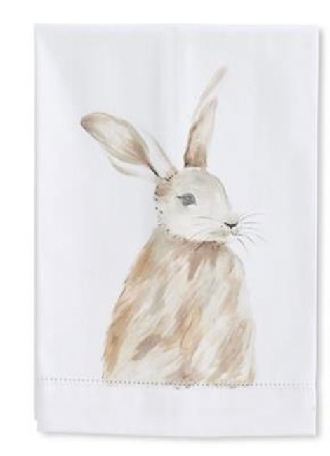 Bunny Hand-painted Cotton Guest Towels