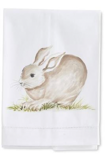 Bunny Hand-painted Cotton Guest Towels