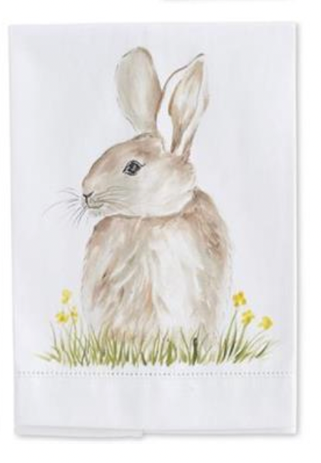 Bunny Hand-painted Cotton Guest Towels