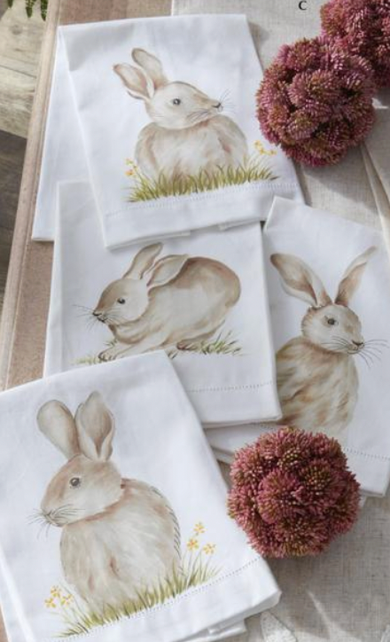 Bunny Hand-painted Cotton Guest Towels