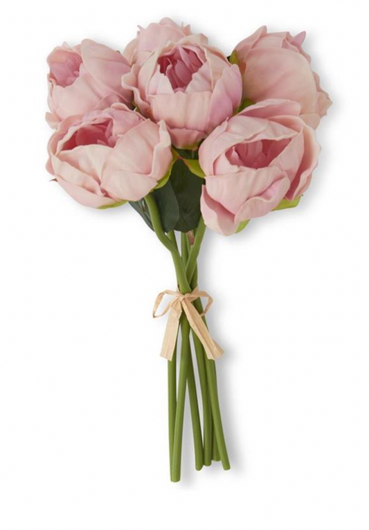 Pink Real Touch Peony Bundle 12" (6 Stems)