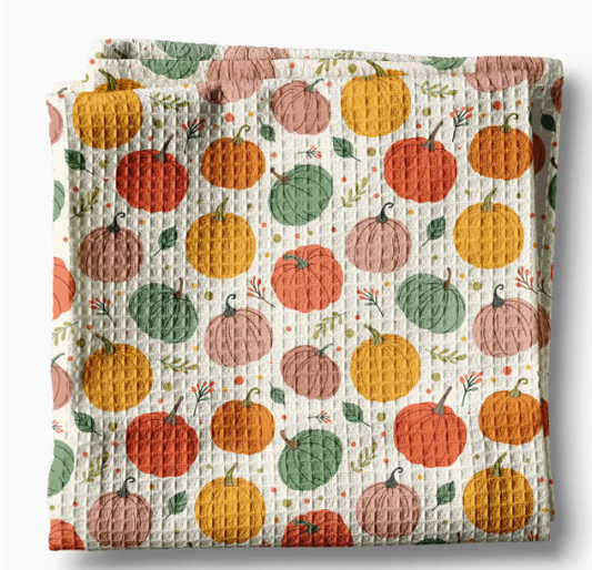 Colorful Pumpkins Waffle Towel