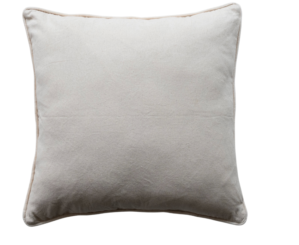 Blue Snowflake 20" Pillow & Velvet Piping