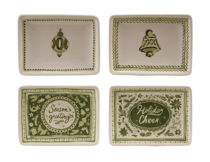 Green Mini Holiday Dish Trays