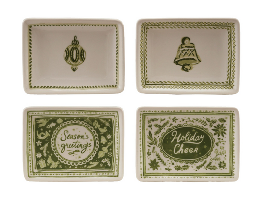 Green Mini Holiday Dish Trays