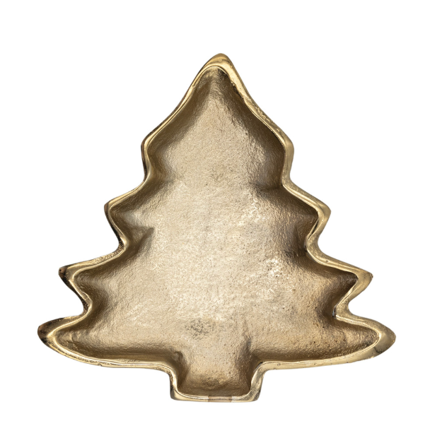 Gold Aluminum Tree Shaped Dish