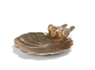 Gilded Perch Pewter Jewelry Dish