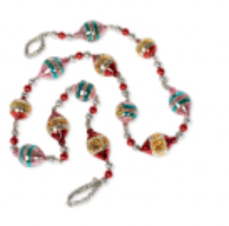 Retro Tinsel & Glass Finial Garland