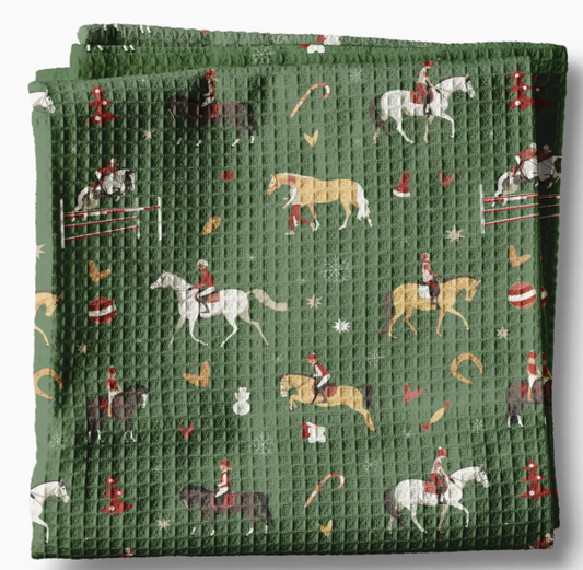Christmas Equestrian Towel Waffle Weave
