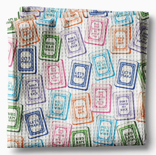 Mahjong Kitchen Towel Waffle Weave