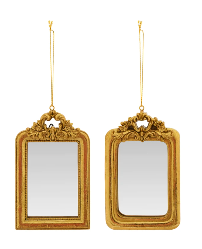 Baroque Mirror Ornament Gold Finish