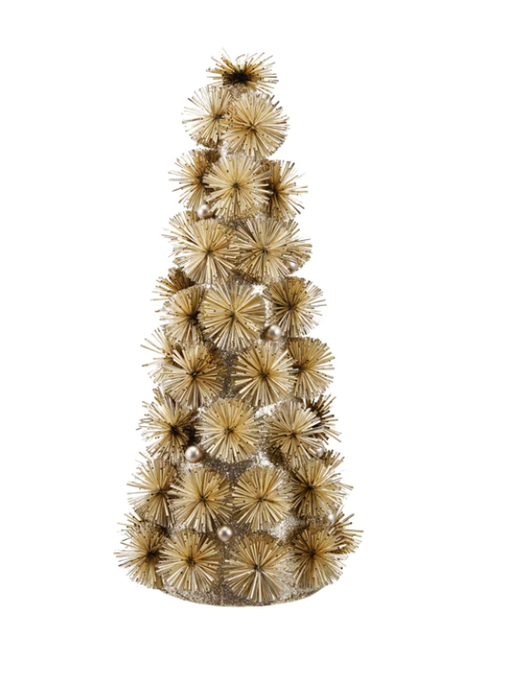 Antique Silver Tinsel Ball Tree