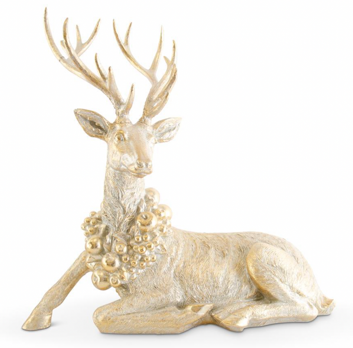 29" Antique Gold Deer Laying
