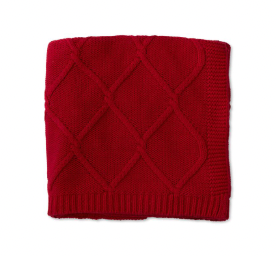 Red Diamond Knit Throw