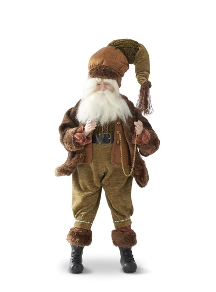 Santa in Brown & Green Suit w/ Watch