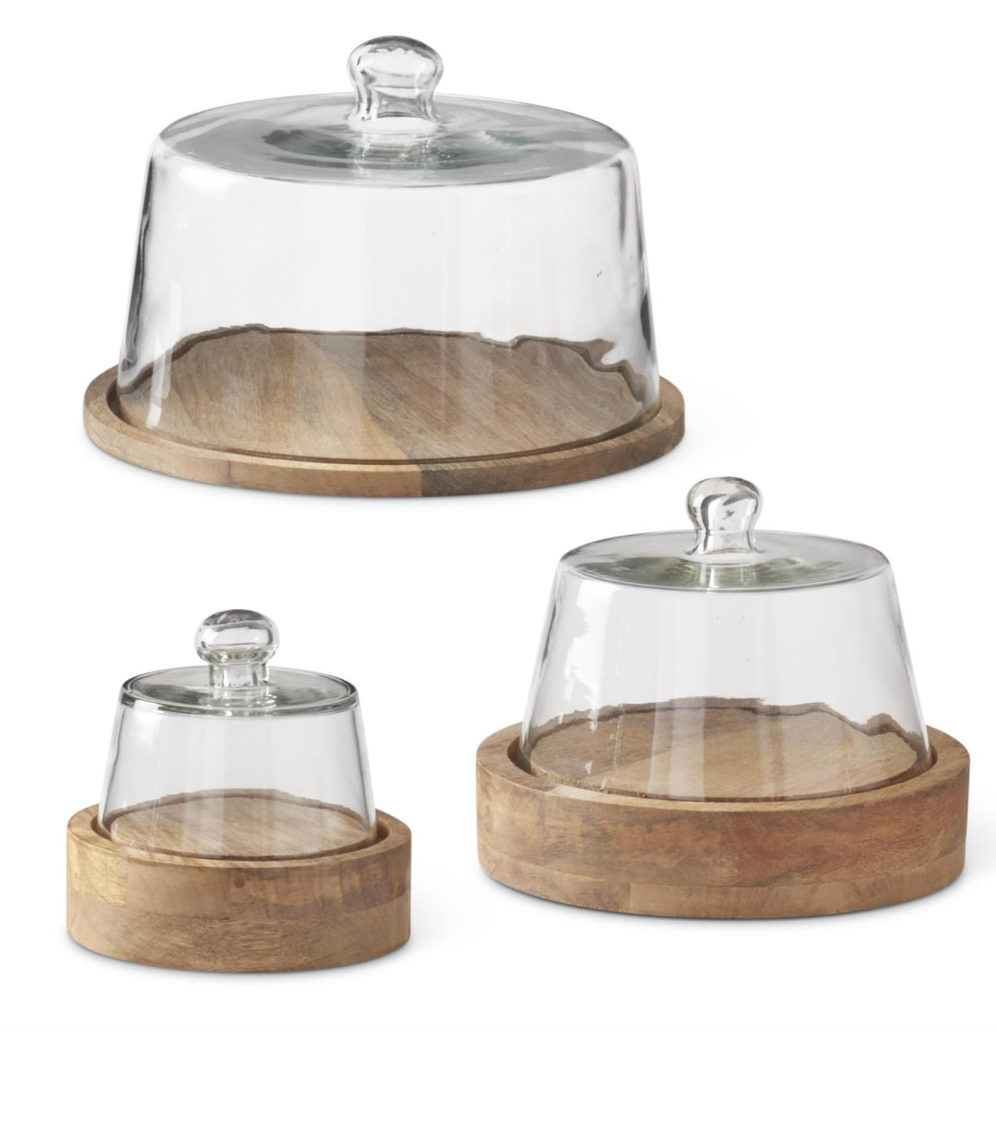 Stackable Natural Wood Cake Plate