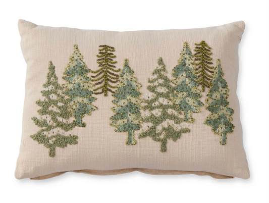14" Lumbar Tree Pillow with Beading