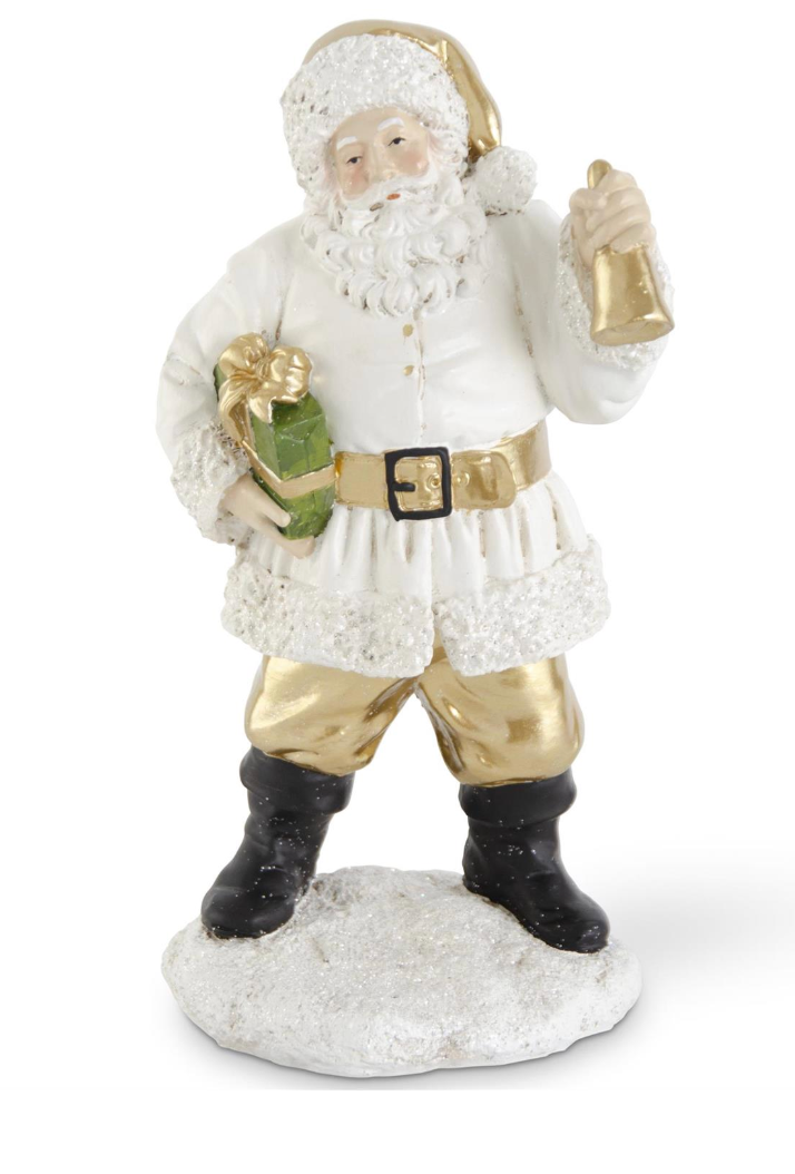 Resin Santa with Gift & Bell 12.25"