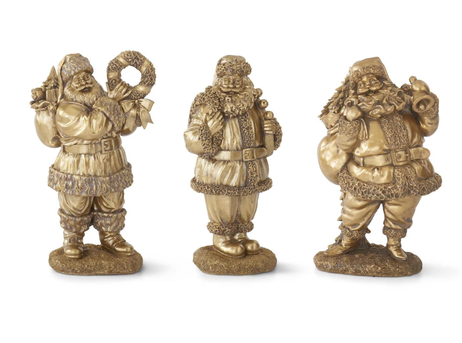Antique Gold Resin Santa