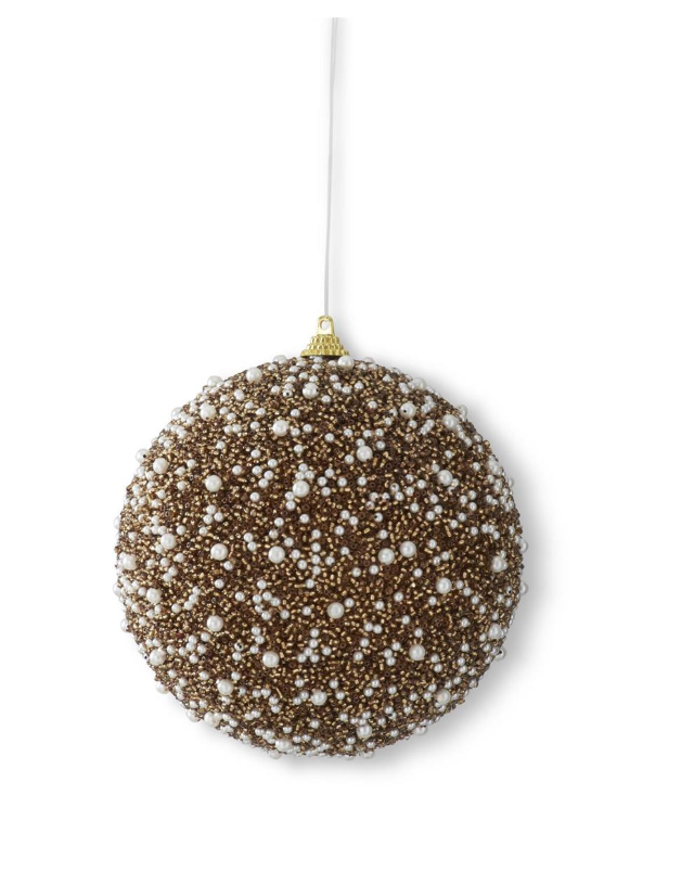 Copper & Pearl Seed Bead Ornament