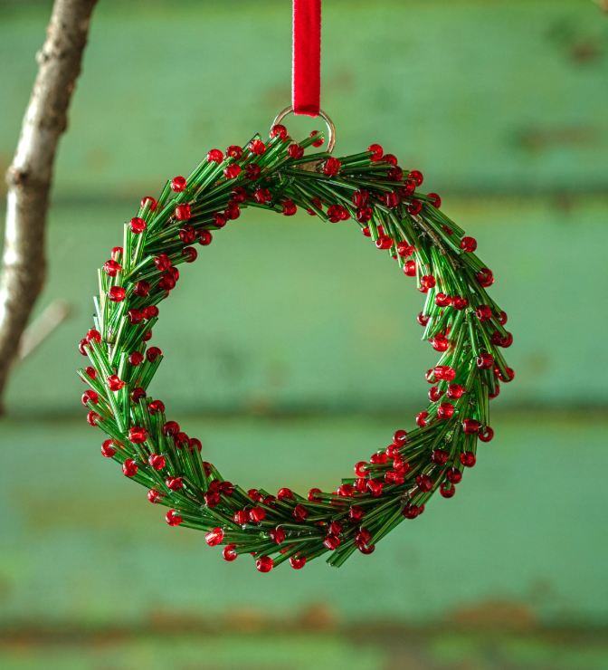 Beaded Wreath Ornament