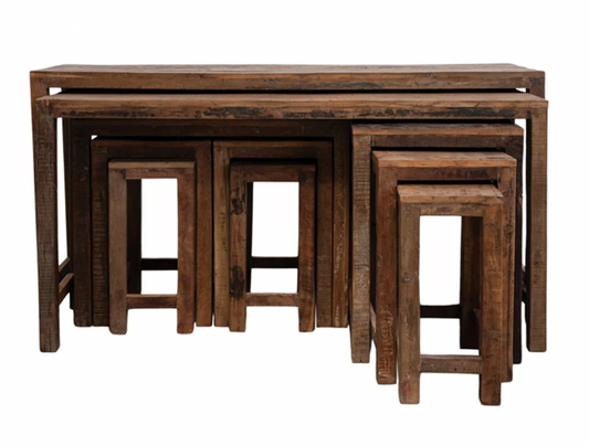 Set of 10 Wooden Tables