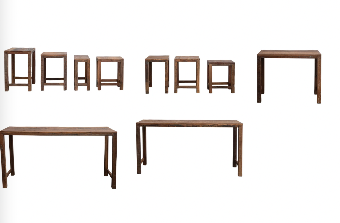 Set of 10 Wooden Tables