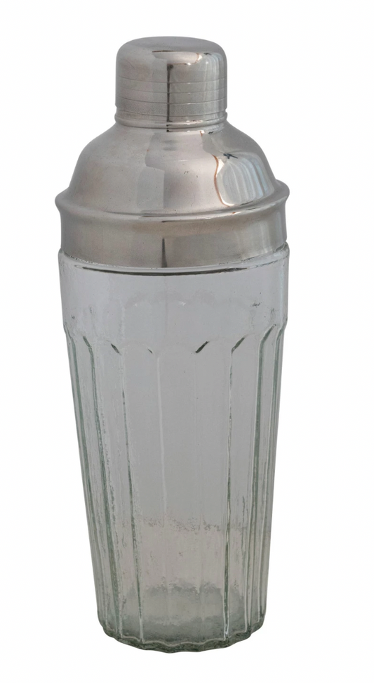 Glass Cocktail Shaker w/ Stainless Steel Top