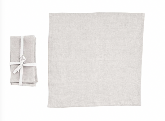 Square Stonewashed Linen Napkins 18" , Set of 4